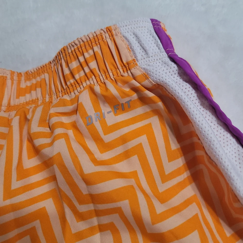 Nike Dri-Fit Shorts Women’s Size Small‎ Orange Purple Lined Running Athletic